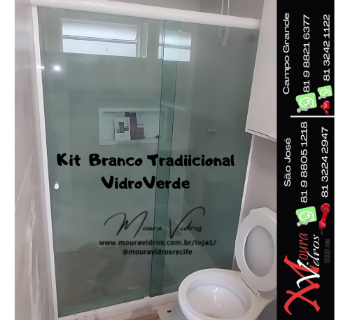 Kit Branco Tradicional Vidro Verde